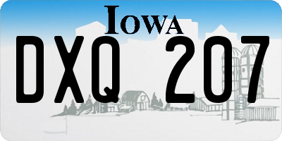 IA license plate DXQ207
