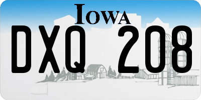 IA license plate DXQ208