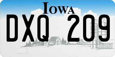 IA license plate DXQ209