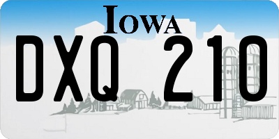 IA license plate DXQ210