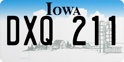 IA license plate DXQ211