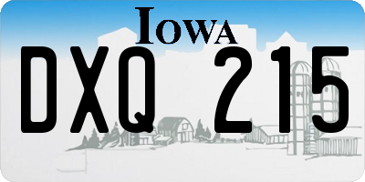 IA license plate DXQ215