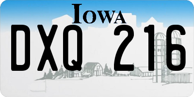 IA license plate DXQ216