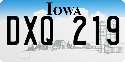 IA license plate DXQ219