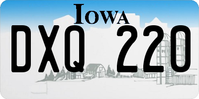 IA license plate DXQ220