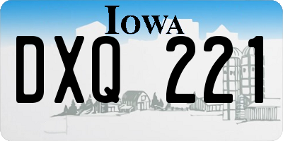 IA license plate DXQ221