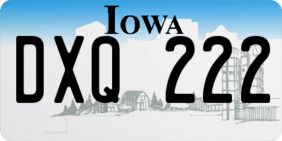 IA license plate DXQ222