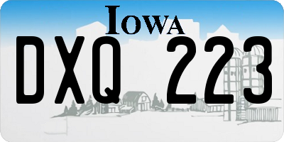 IA license plate DXQ223