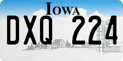 IA license plate DXQ224