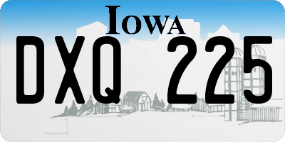IA license plate DXQ225