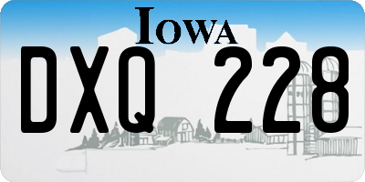 IA license plate DXQ228