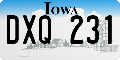 IA license plate DXQ231
