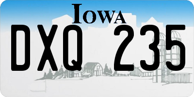 IA license plate DXQ235