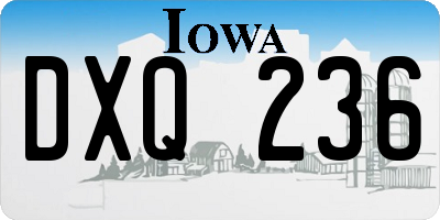 IA license plate DXQ236