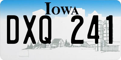 IA license plate DXQ241
