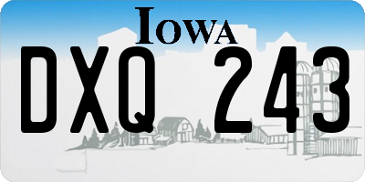 IA license plate DXQ243