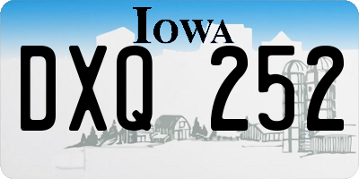 IA license plate DXQ252