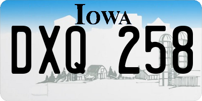 IA license plate DXQ258