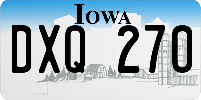 IA license plate DXQ270