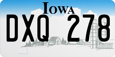 IA license plate DXQ278