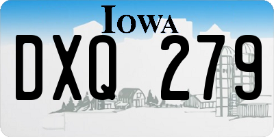 IA license plate DXQ279