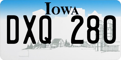 IA license plate DXQ280