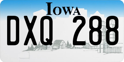 IA license plate DXQ288