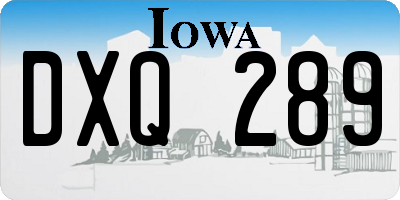 IA license plate DXQ289