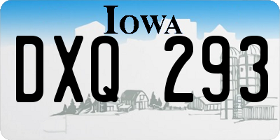 IA license plate DXQ293
