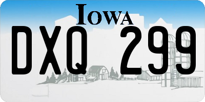 IA license plate DXQ299