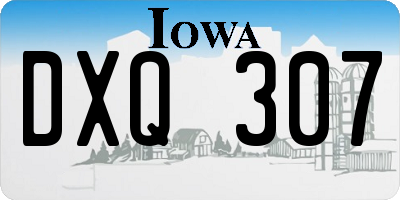 IA license plate DXQ307