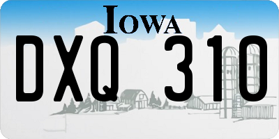 IA license plate DXQ310
