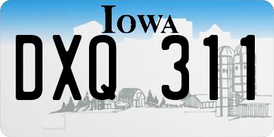IA license plate DXQ311