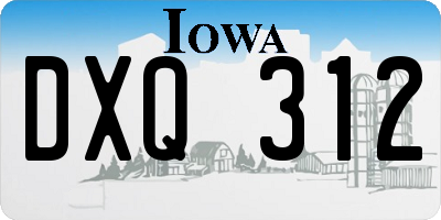 IA license plate DXQ312