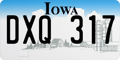 IA license plate DXQ317