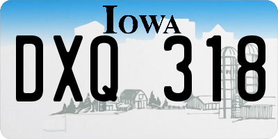 IA license plate DXQ318