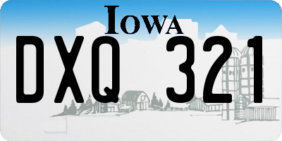 IA license plate DXQ321