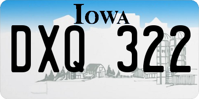 IA license plate DXQ322
