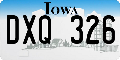 IA license plate DXQ326