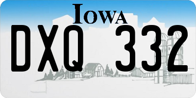 IA license plate DXQ332