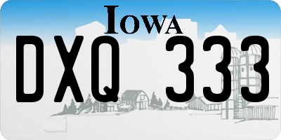IA license plate DXQ333