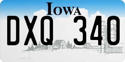 IA license plate DXQ340