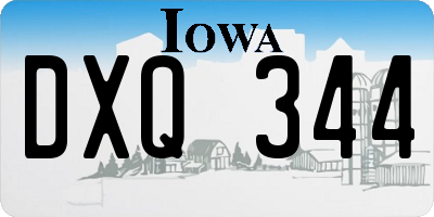 IA license plate DXQ344