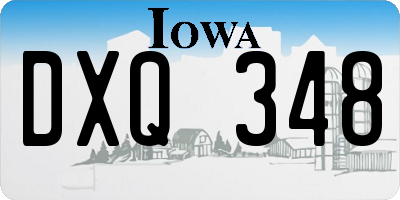 IA license plate DXQ348