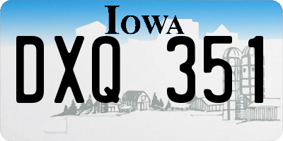 IA license plate DXQ351
