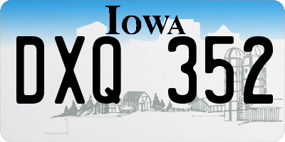 IA license plate DXQ352