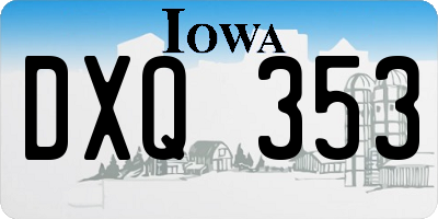 IA license plate DXQ353