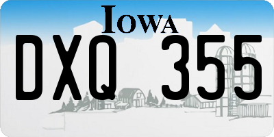 IA license plate DXQ355