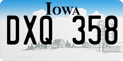 IA license plate DXQ358