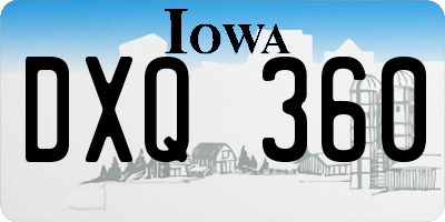 IA license plate DXQ360